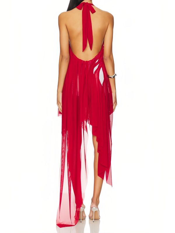 Bursting Flower Wet Look Mini Dress - Image 4