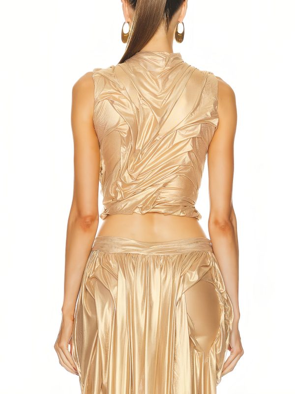Wet Look Midi Skirt Set - Image 3