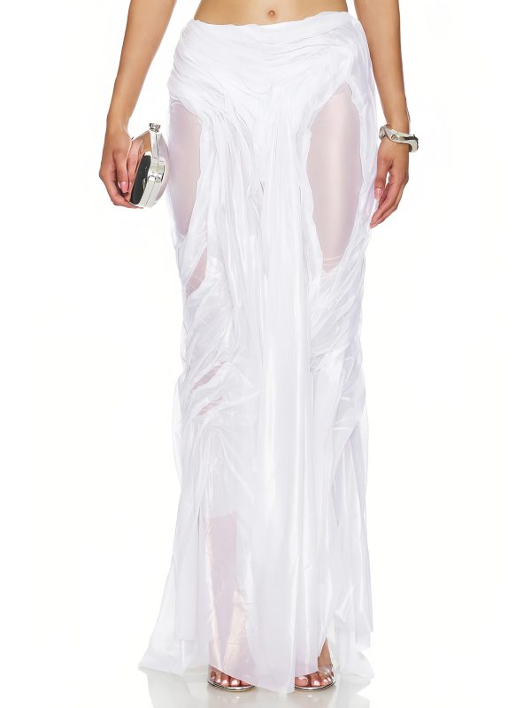 Wet Look Long Skirt Two-Piece Set - Image 6