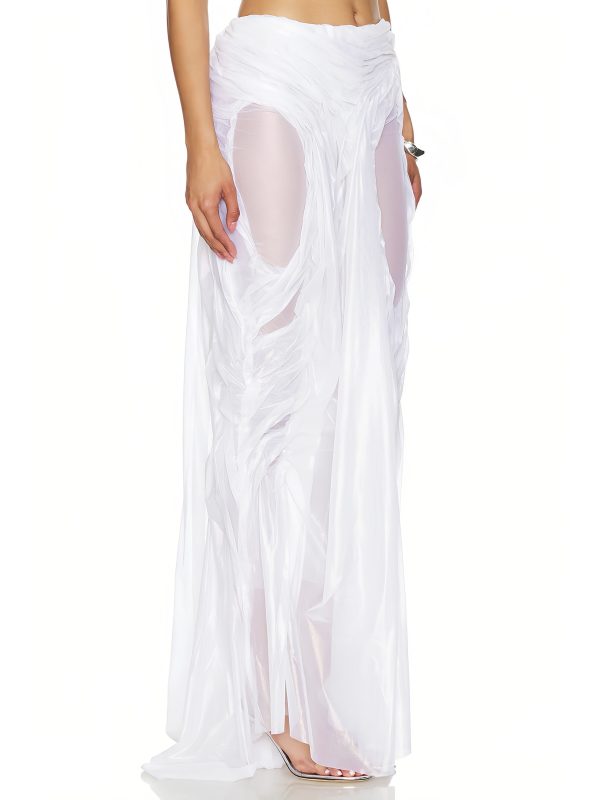 Wet Look Long Skirt Two-Piece Set - Image 5
