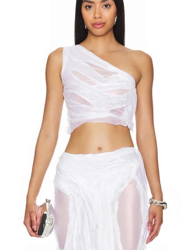 Wet Look Long Skirt Two-Piece Set - Image 2