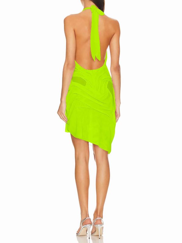 Handcrafted Wet Look Mini Dress - Image 9