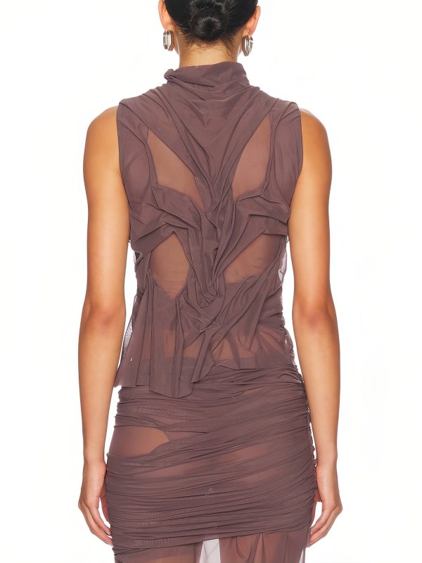 Wet Look High Neck Two-Piece Set - Image 4